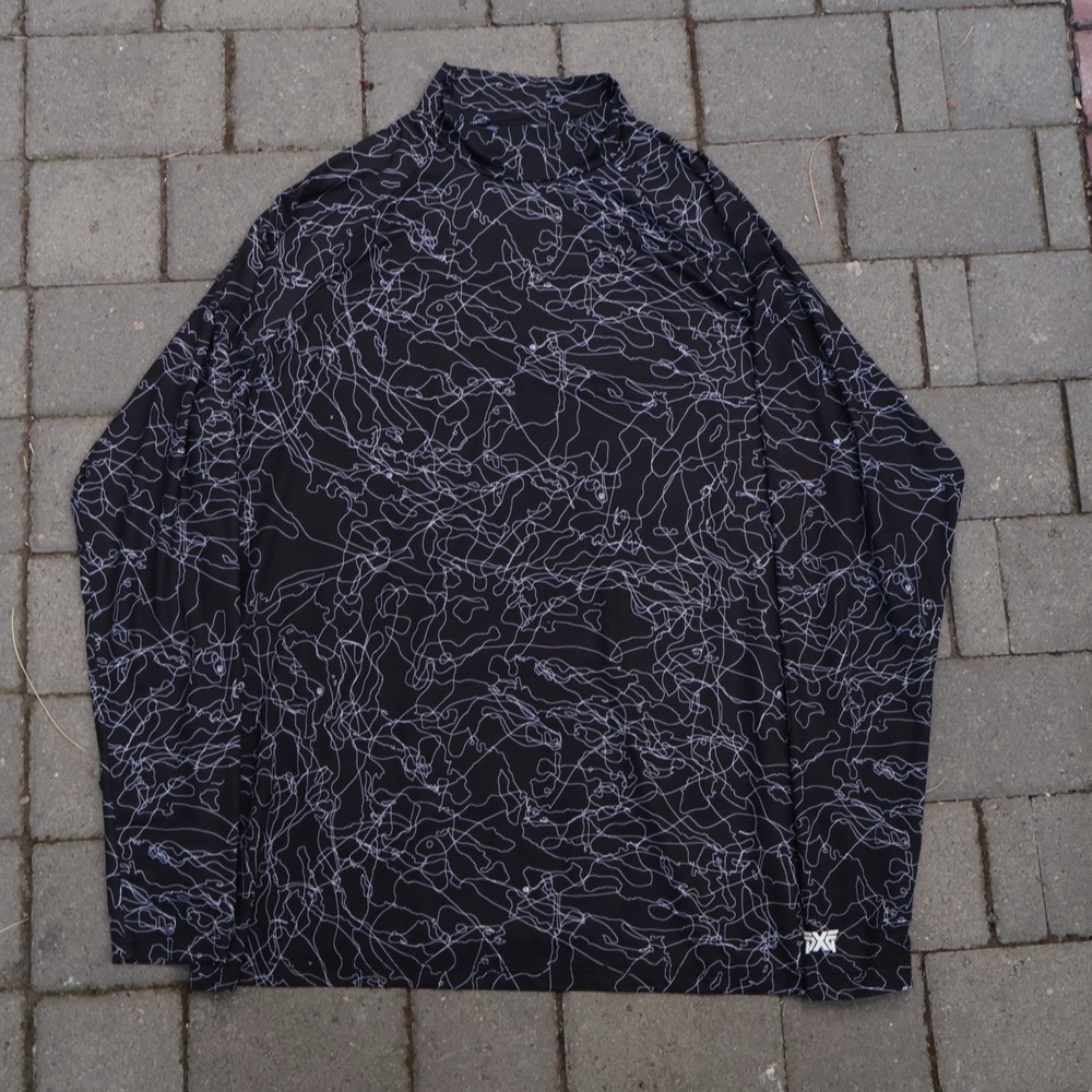 PXG Golf Fairway Camo All Over Print Long Sleeve Mock Neck Shirt Size Medium